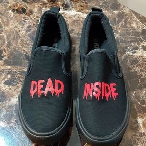 Hot Topic Women's Size 9 Dead Inside Reaper Slip-On Sneakers